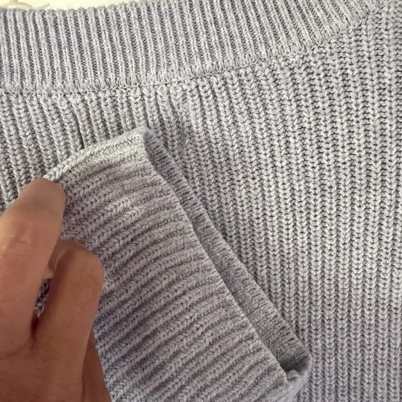 Aerie Light Gray women’s Henley Crewneck Sweater - Picture 5 of 6